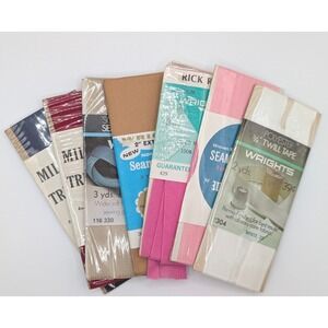 Vintage Wrights Bias Tape Seam Binding Rick Rack Lot Assorted Colors Notions
